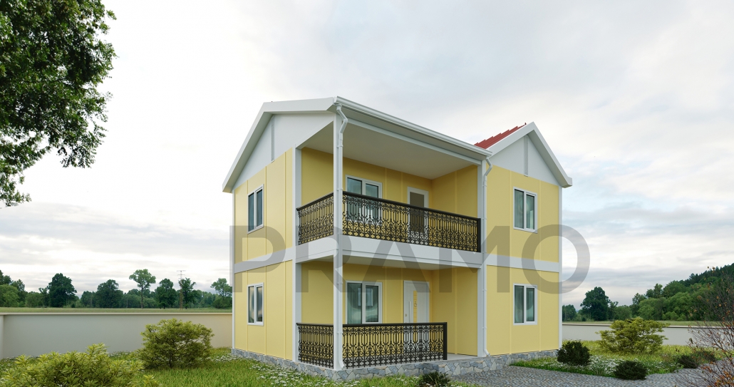 115 M2 Çi̇ft Katlı Prefabri̇k Ev