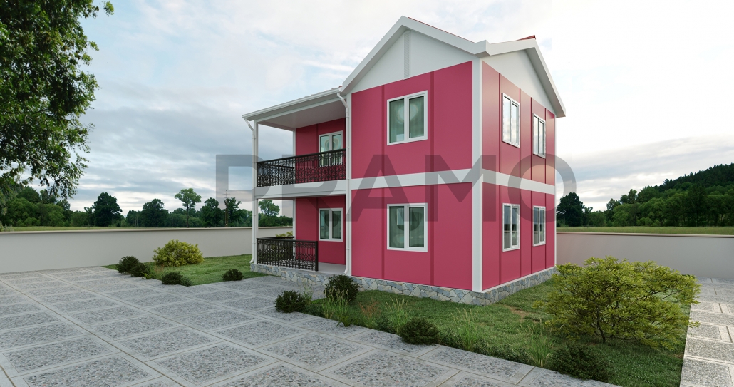 115 M2 Çi̇ft Katlı Prefabri̇k Ev