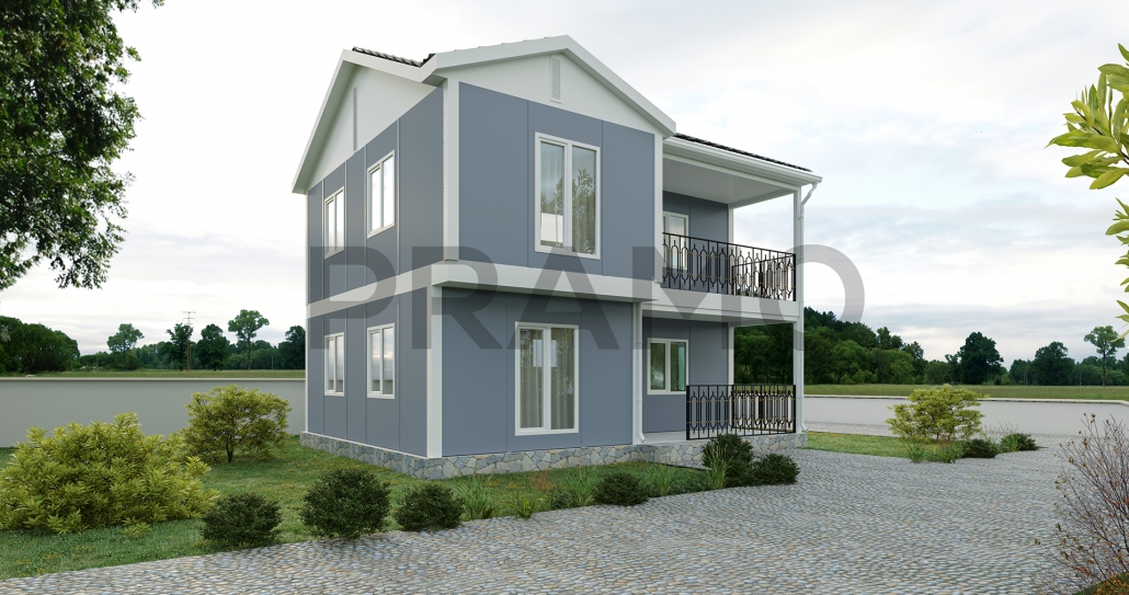 125 M2 Çi̇ft Katlı Prefabri̇k Ev