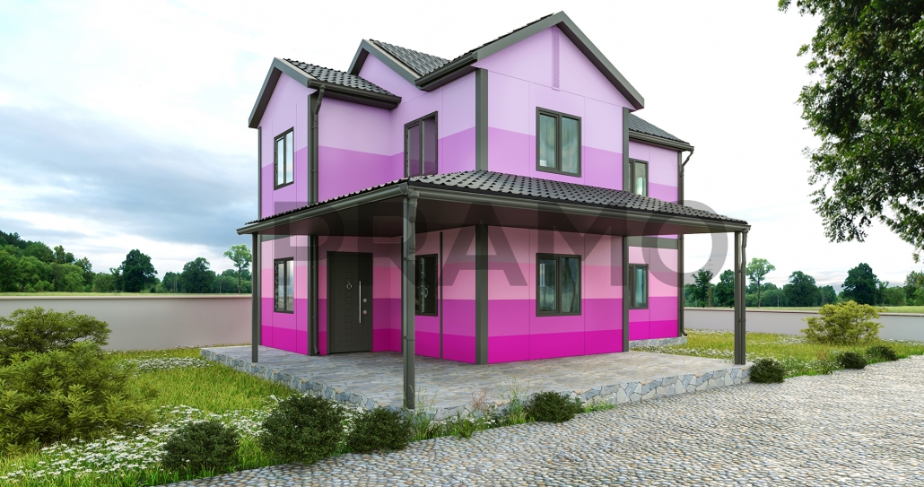 145 M2 Çi̇ft Katlı Prefabri̇k Ev