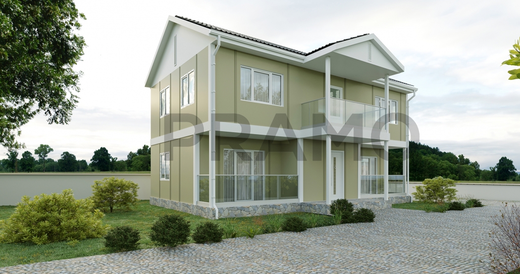 150 M2 Çi̇ft Katlı Prefabri̇k Ev