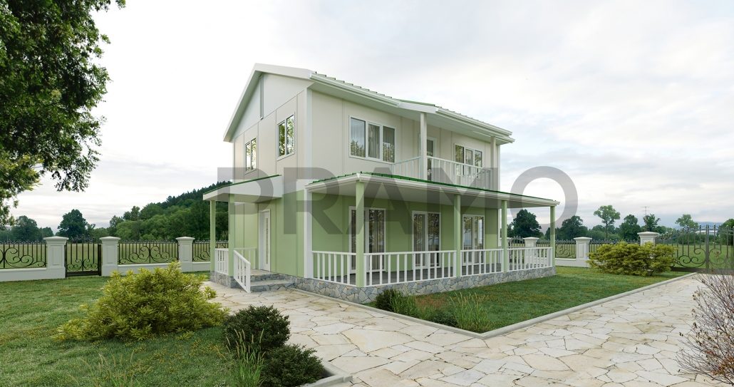 165 M2 Çi̇ft Katlı Prefabri̇k Ev