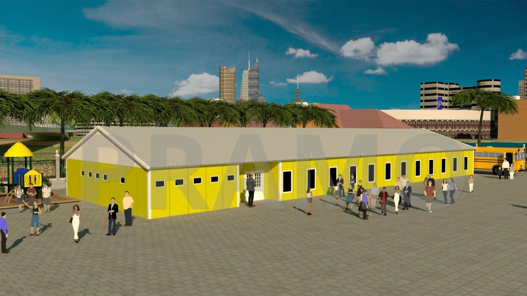 513 M2 TEK KATLI PREFABRİK OKUL BİNASI